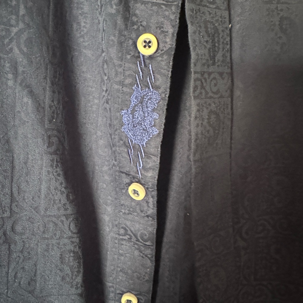 Men's Robert Graham Blue Button Down Shirt XLT - Picture 2 of 9